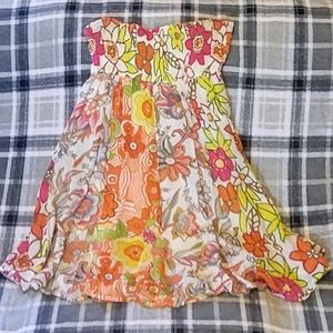 Apollo tube top dress, floral, size medium